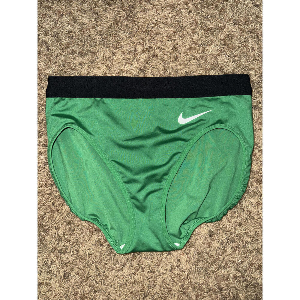 Nike Women Dri-FIT Fast Running Green Brief Bottom Track Short Sample